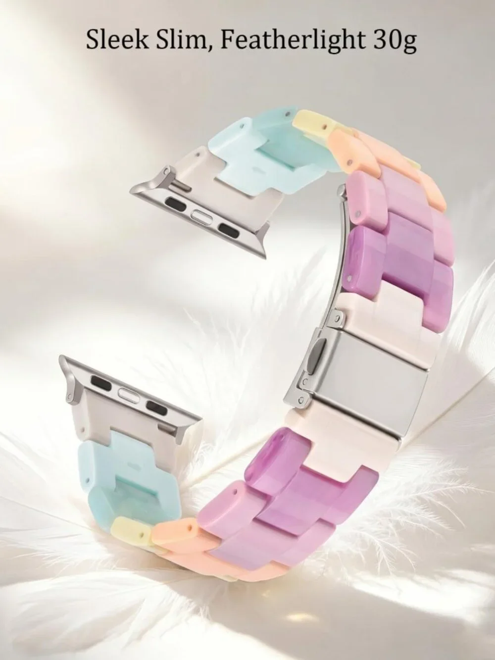 Colorful Resin Apple Watch Band - Lightweight Fashion Strap for 40/41/42mm
